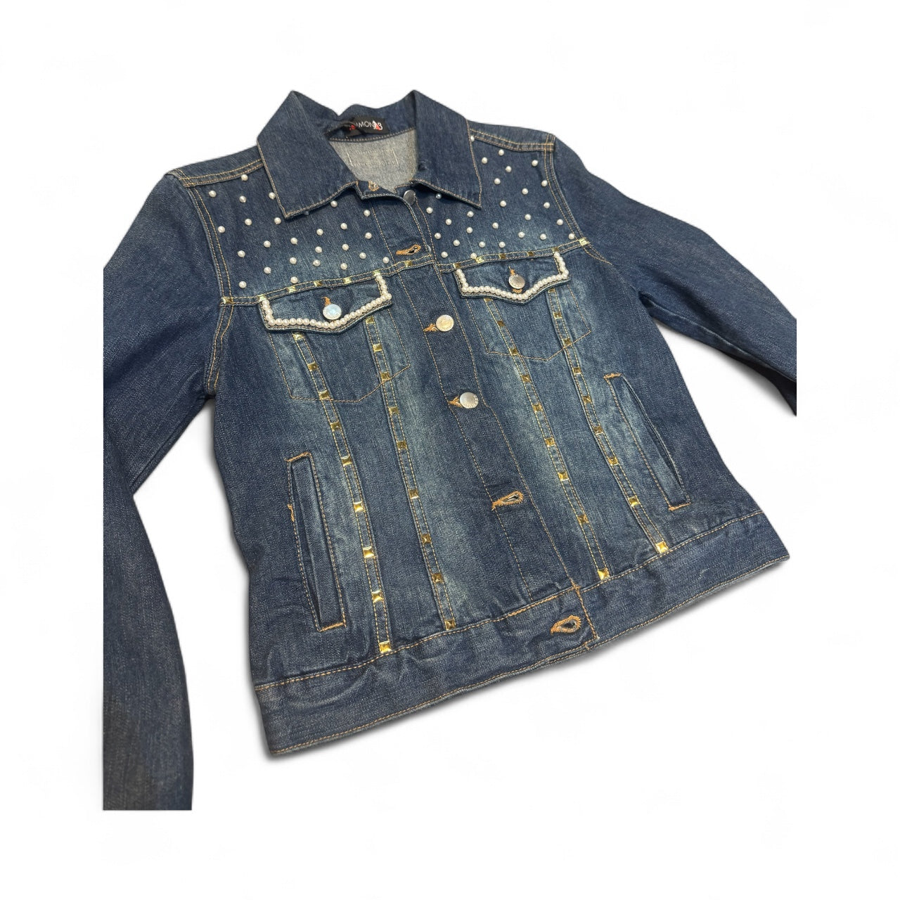Chaqueta vaquera perlas y tachuelas