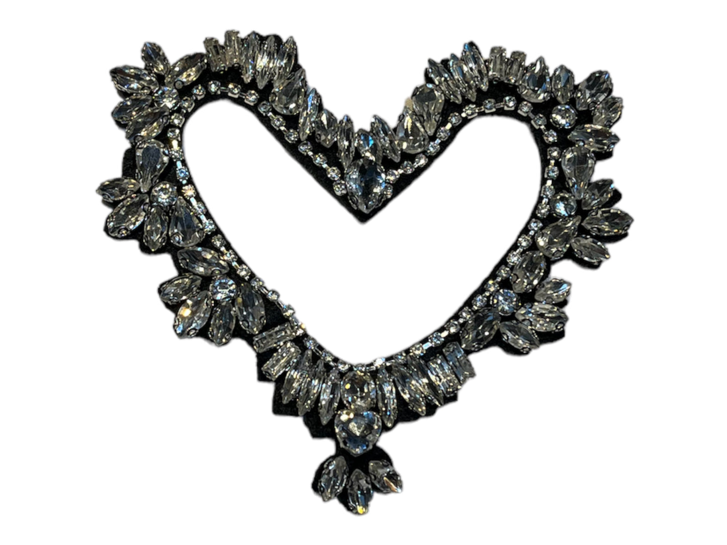 Parche corazón pedreria cristal