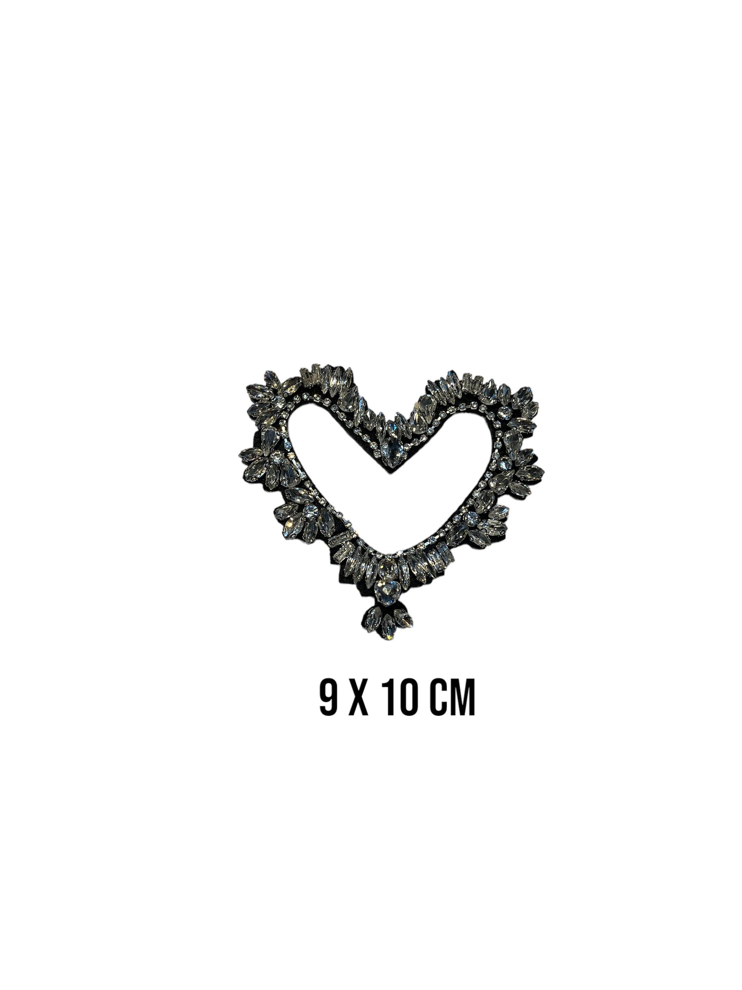 Parche corazón pedreria cristal