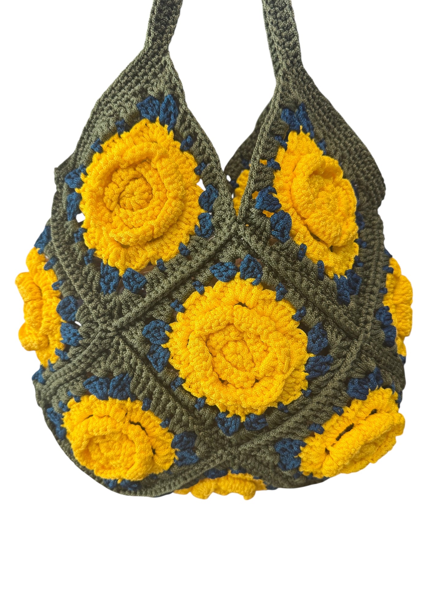 Bolso crochet con rosas