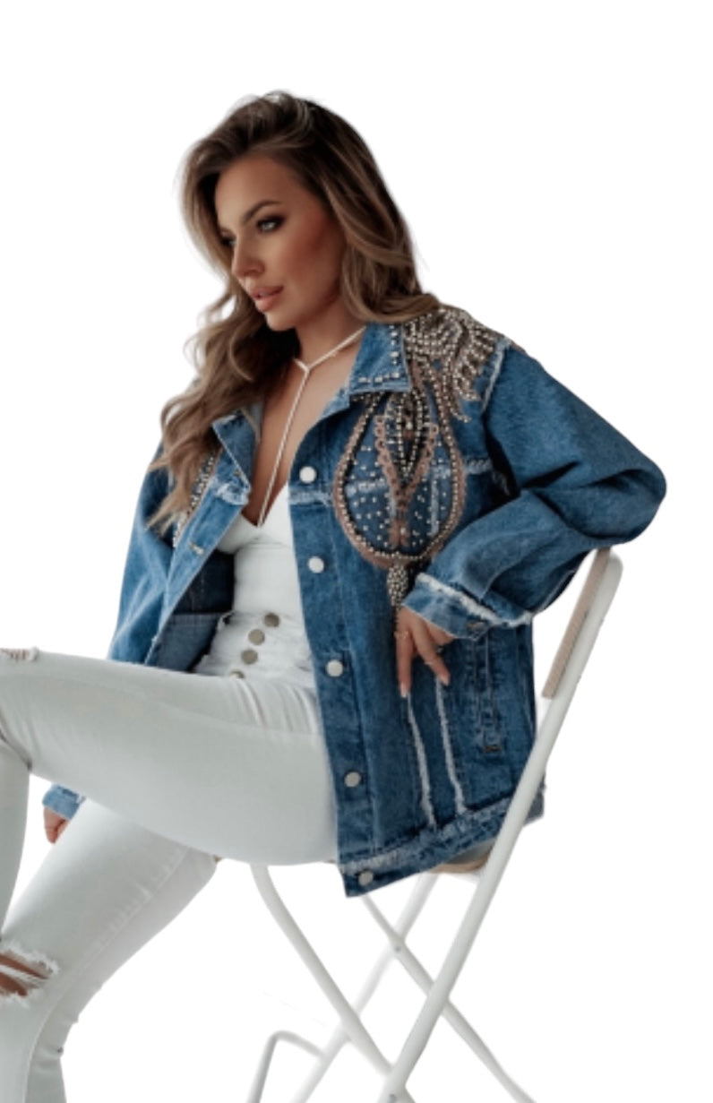 Chaqueta vaquera denim bordada