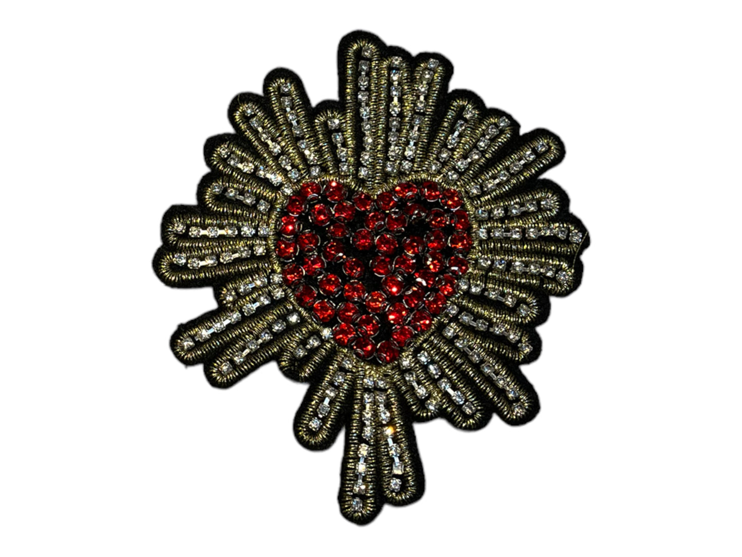 Parche corazón pedreria