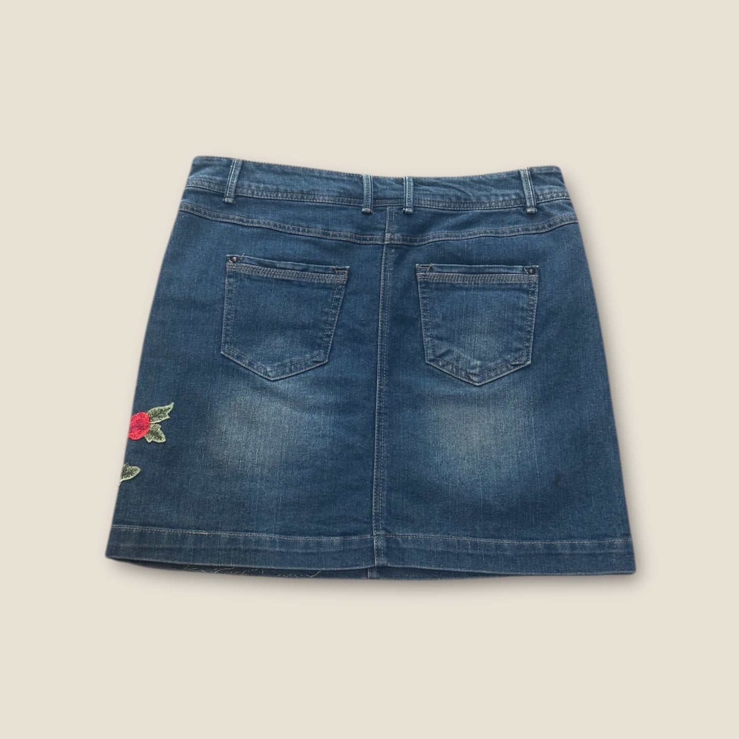 Falda vaquera ángel y flores