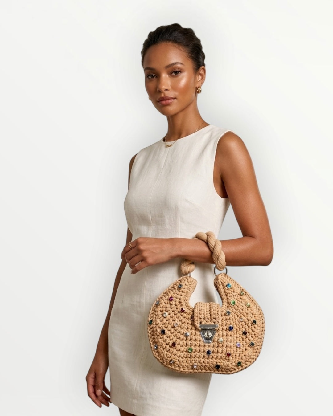 Bolso crochet con pedrería