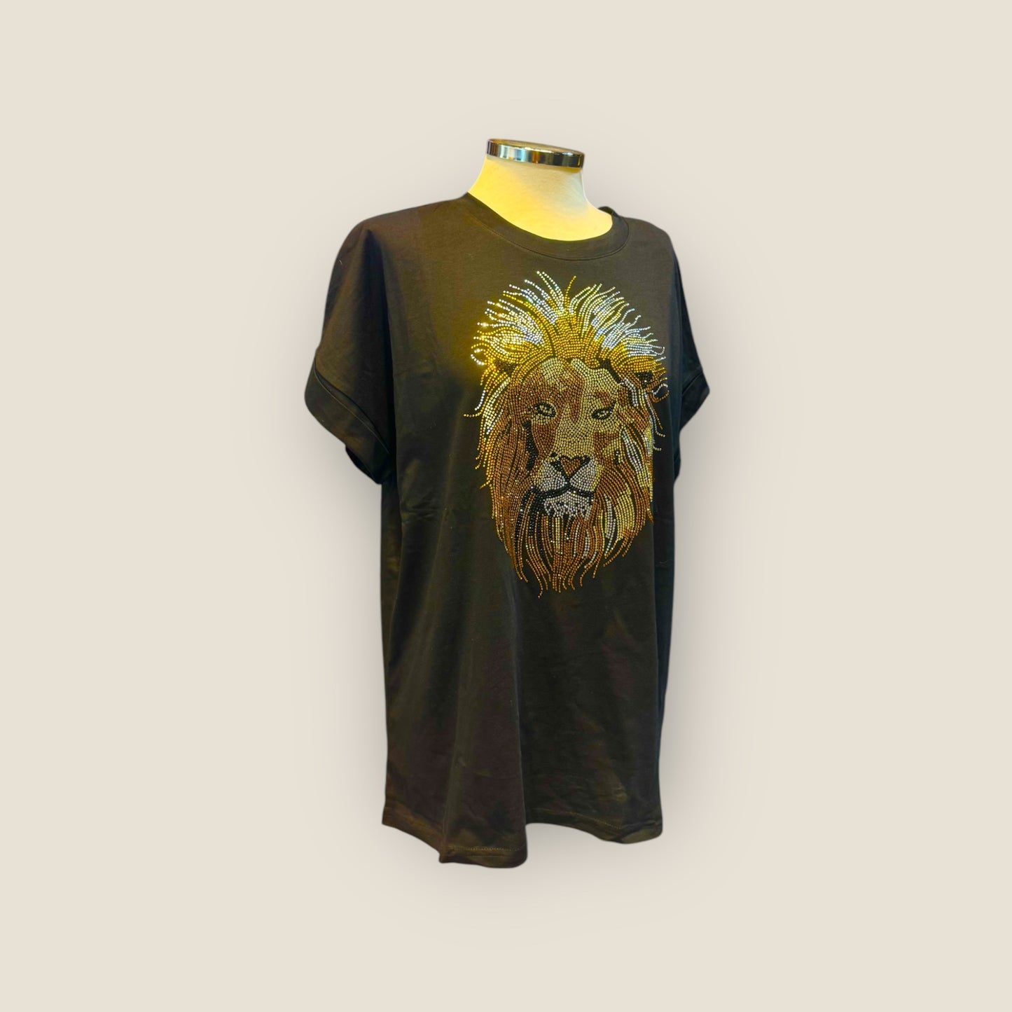 Camiseta león strass