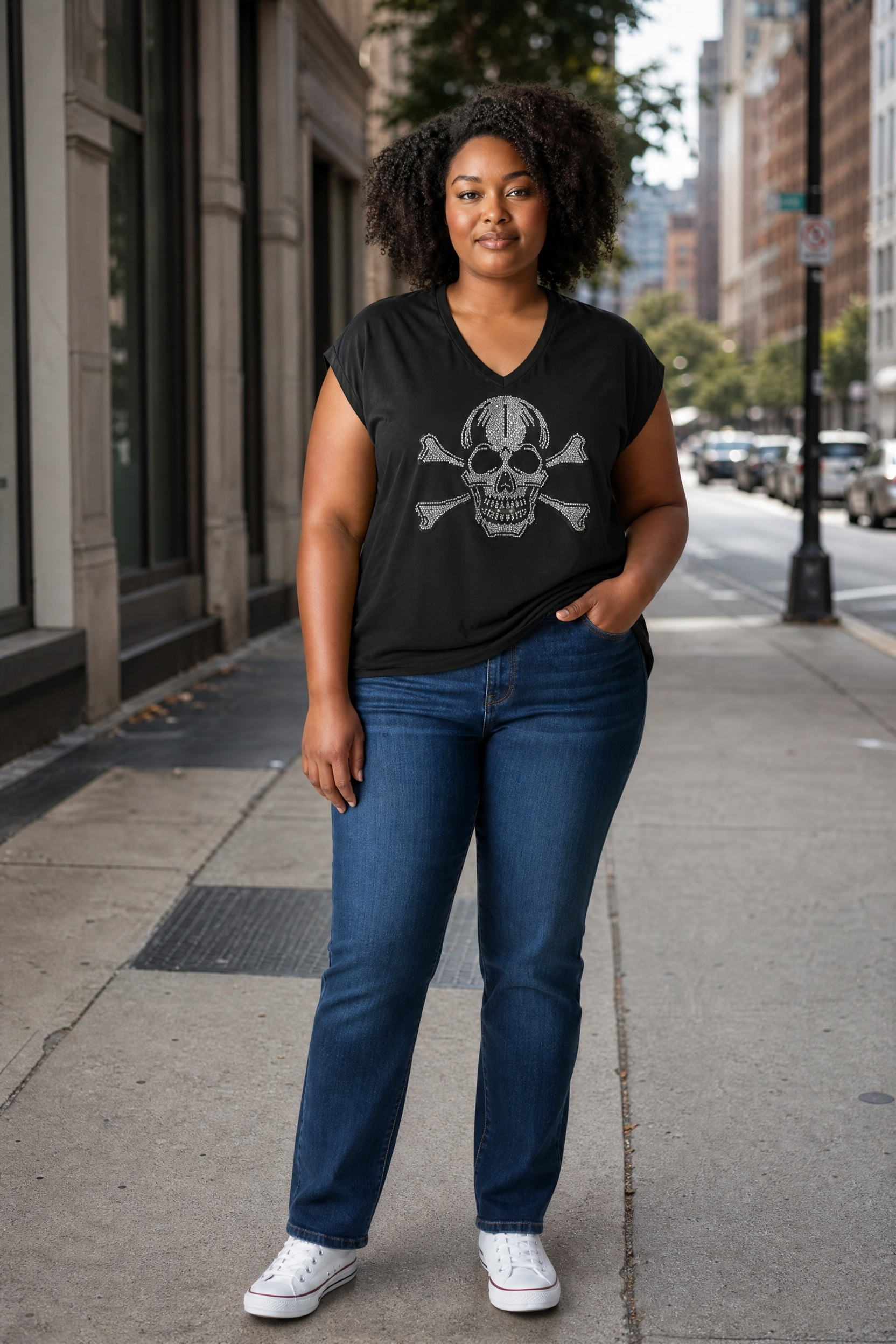 Camiseta Calavera Strass