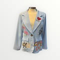 Blazer artística con aplicaciones strass