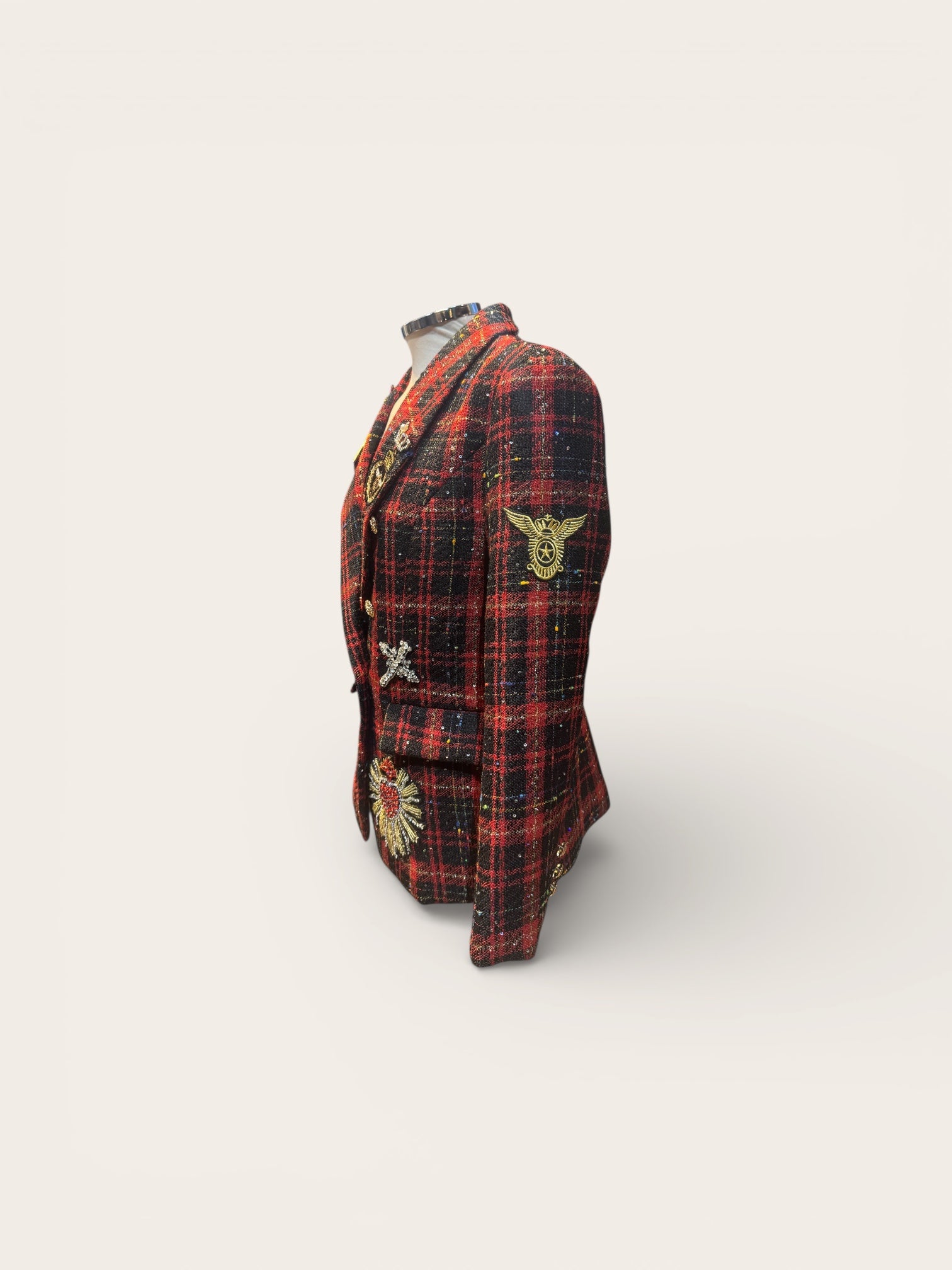 Blazer escocesa brillos