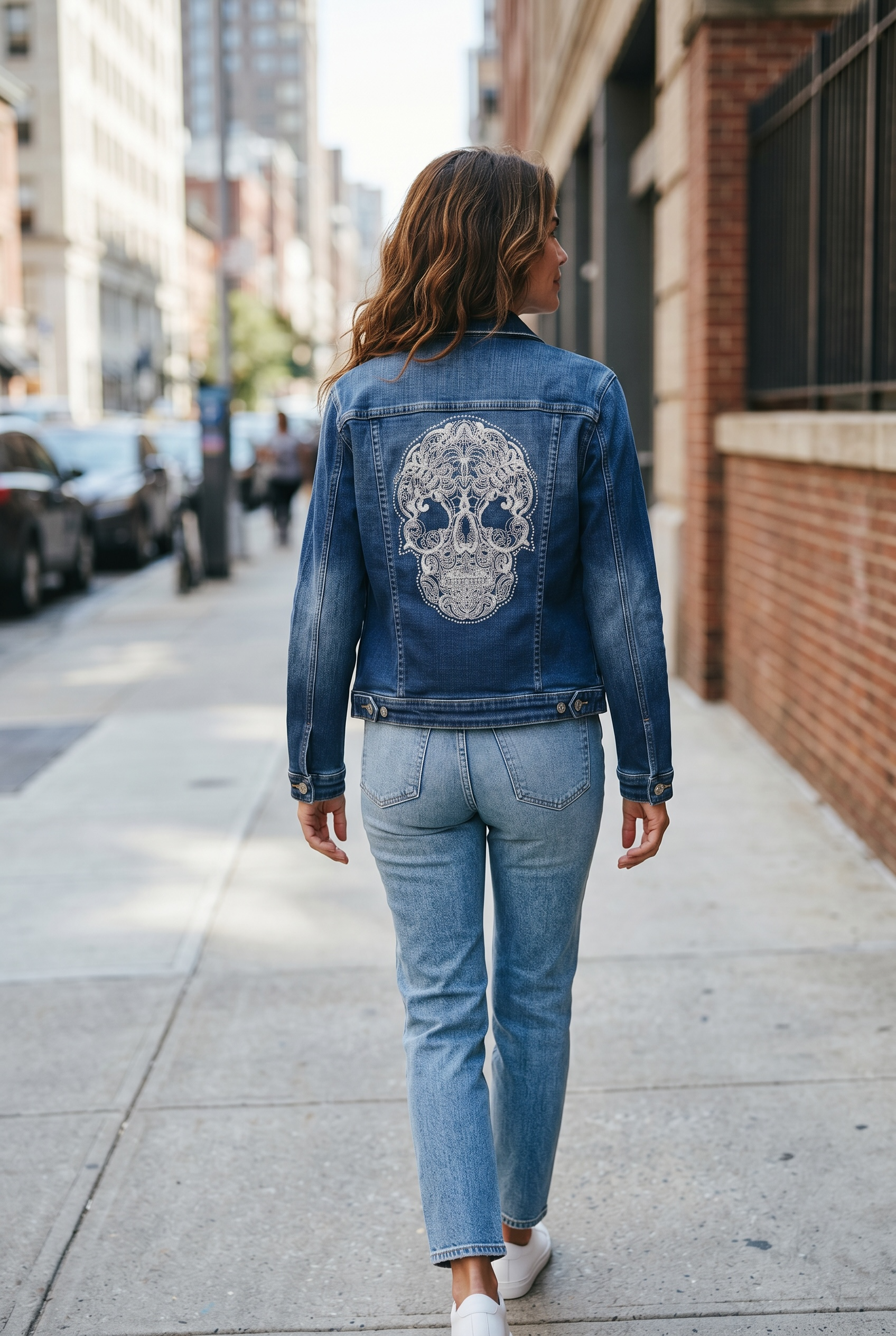 Chaqueta vaquera Calavera Bordada