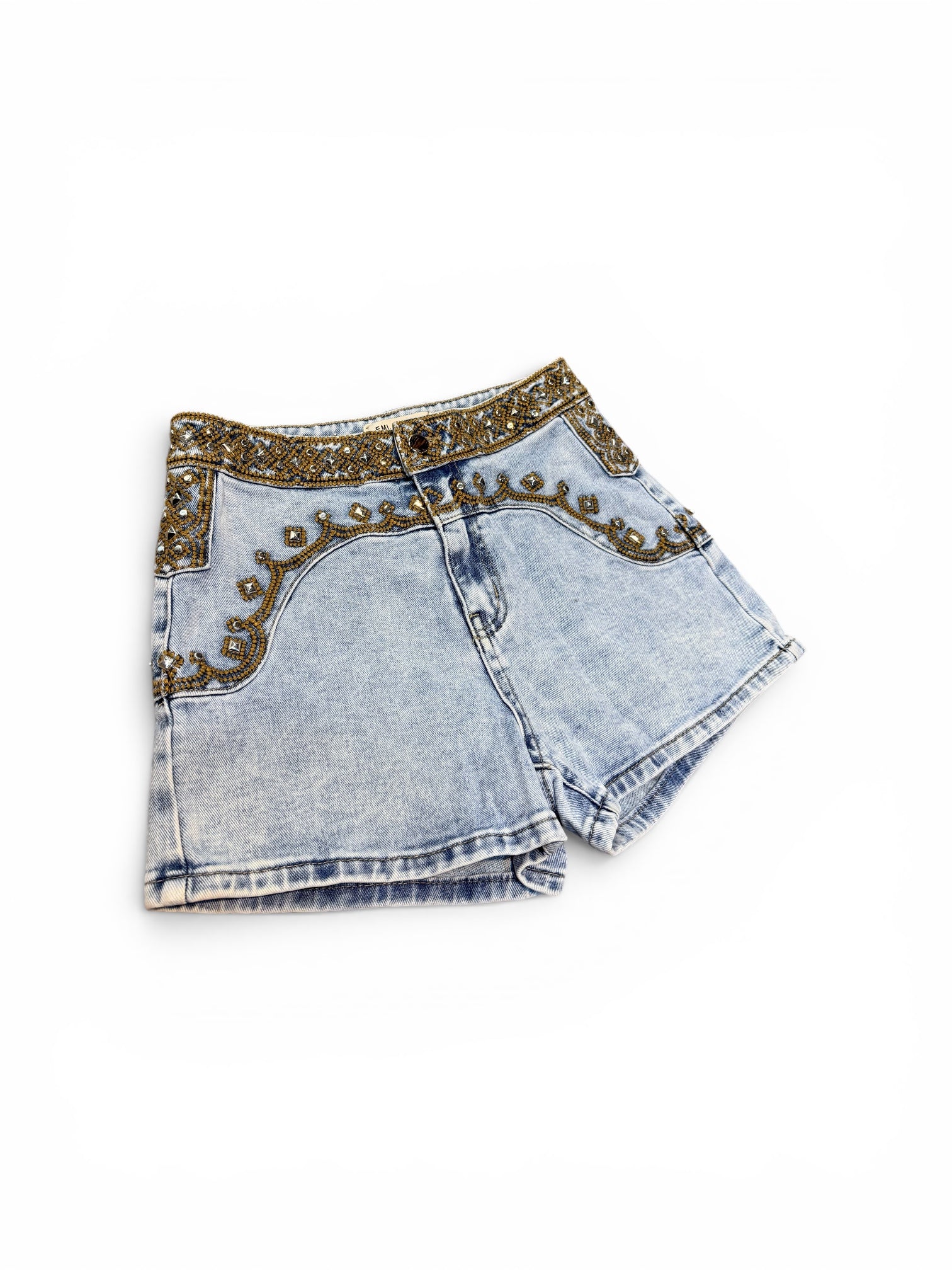 Pantalón corto bordado étnico