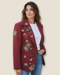 Blazer Granate con aplicaciones pedrería