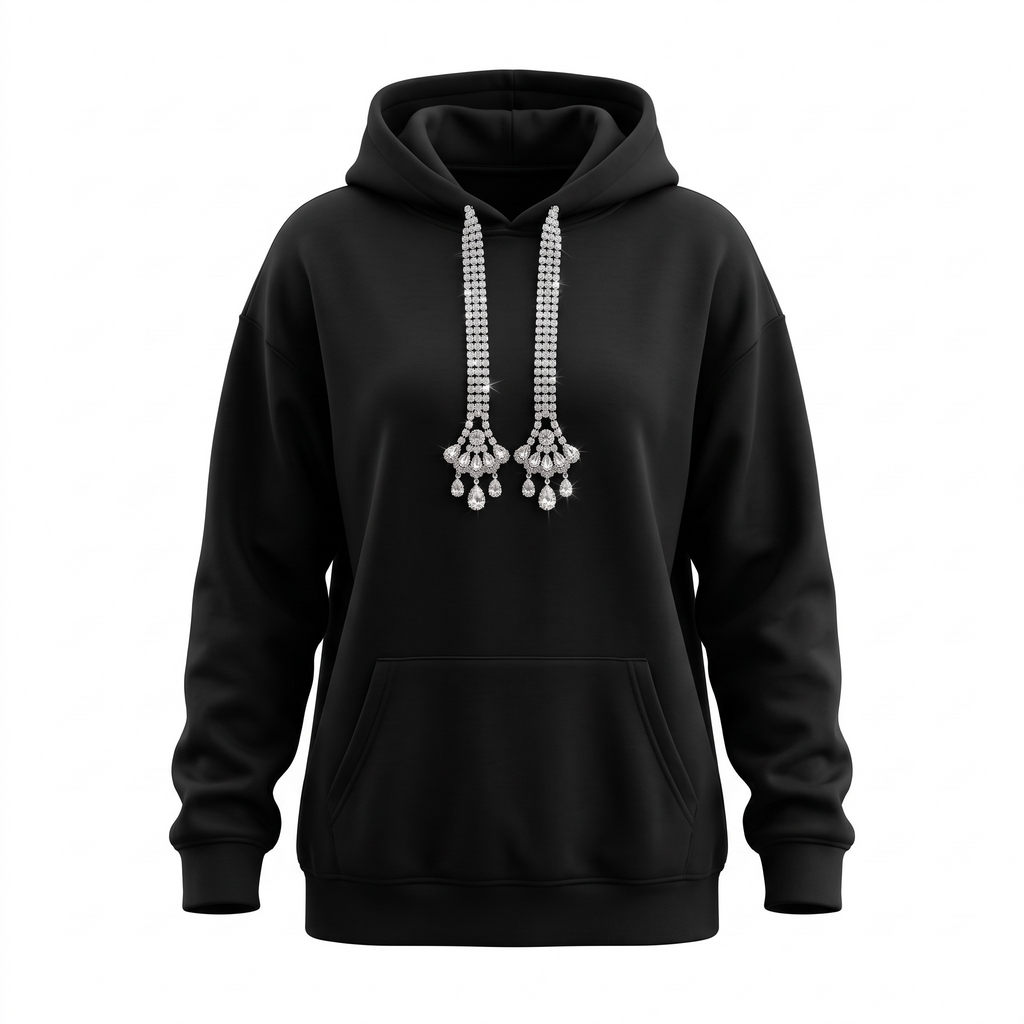 Sudadera oversize pedrería