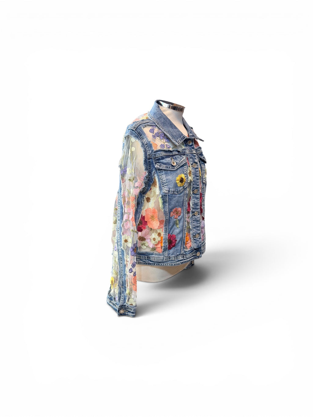 Chaqueta vaquera tul y flores