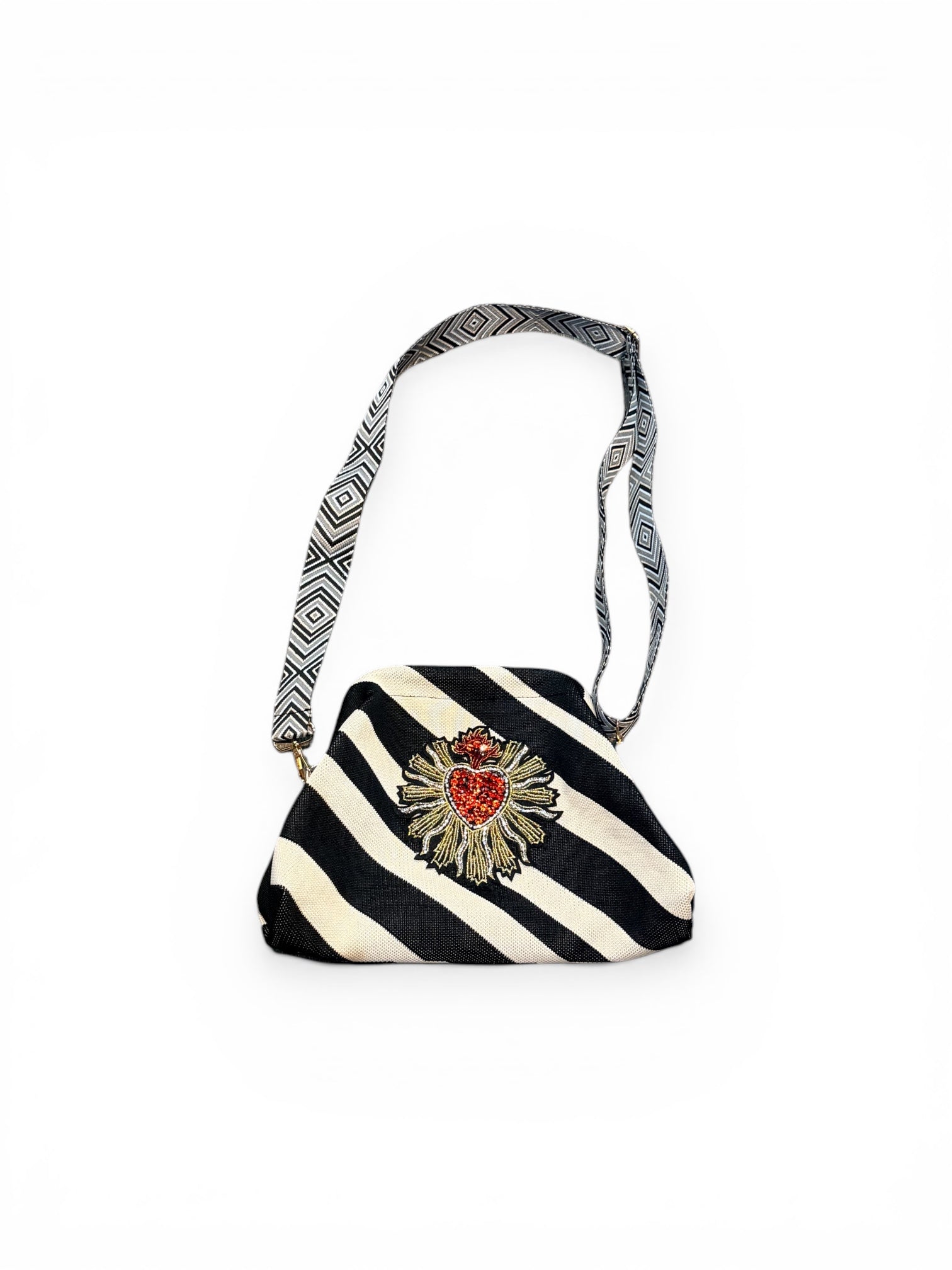 Bolso rayas con corazón