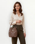 Bolso hombro tachuelas y strass