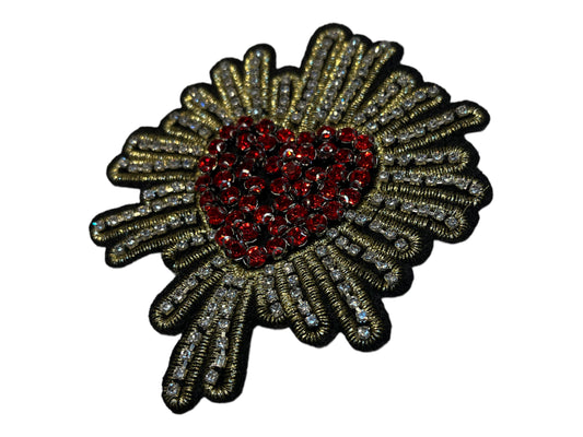 Parche corazón pedreria