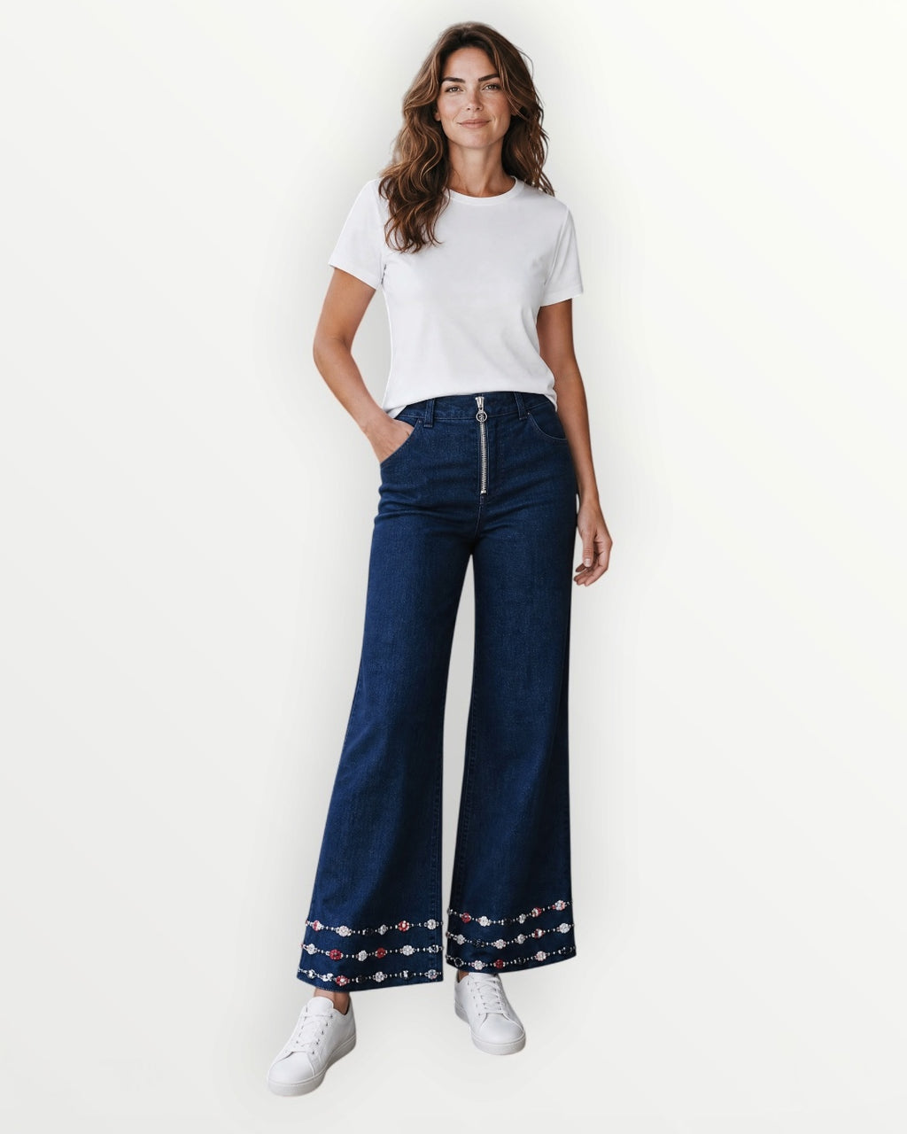 Pantalón bajo flores