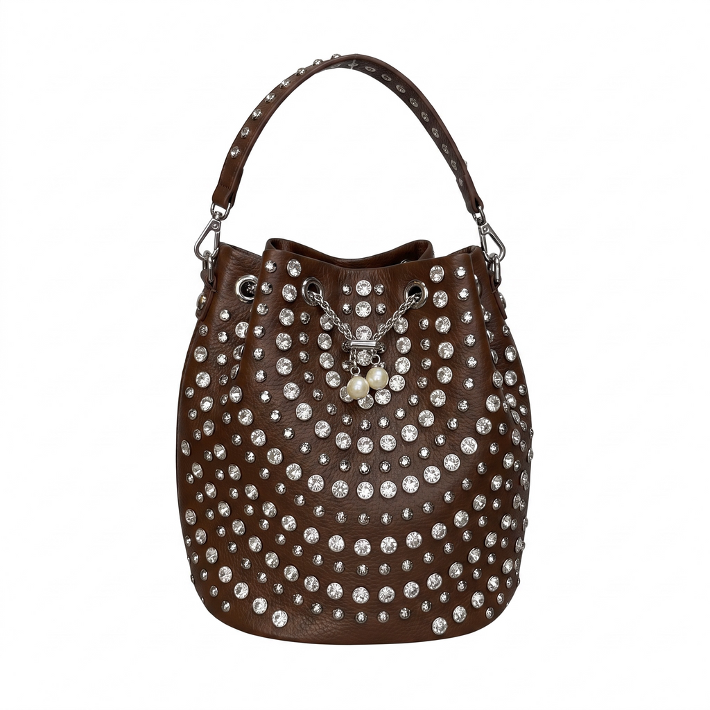 Bolso hombro tachuelas y strass
