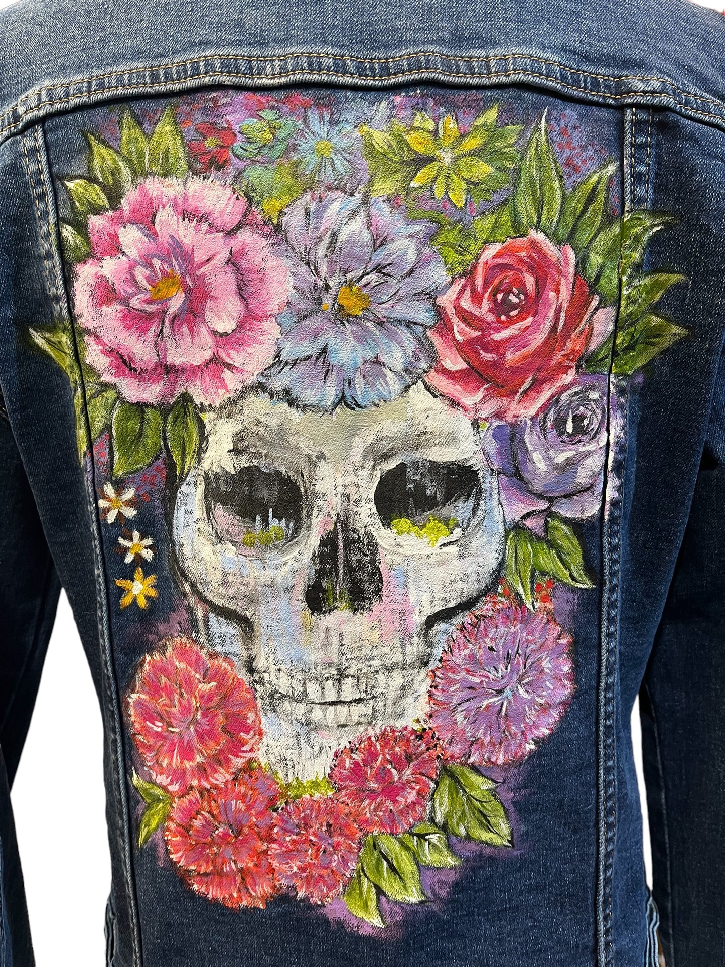 Chaqueta Vaquera Calavera Pintada artesanalmente