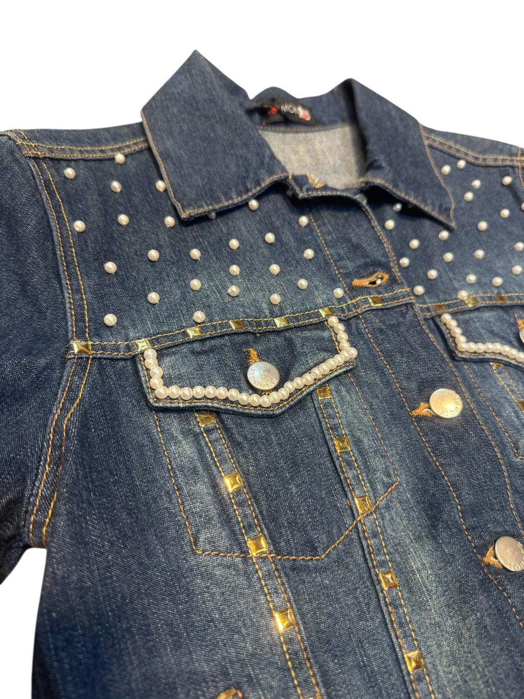 Chaqueta vaquera perlas y tachuelas
