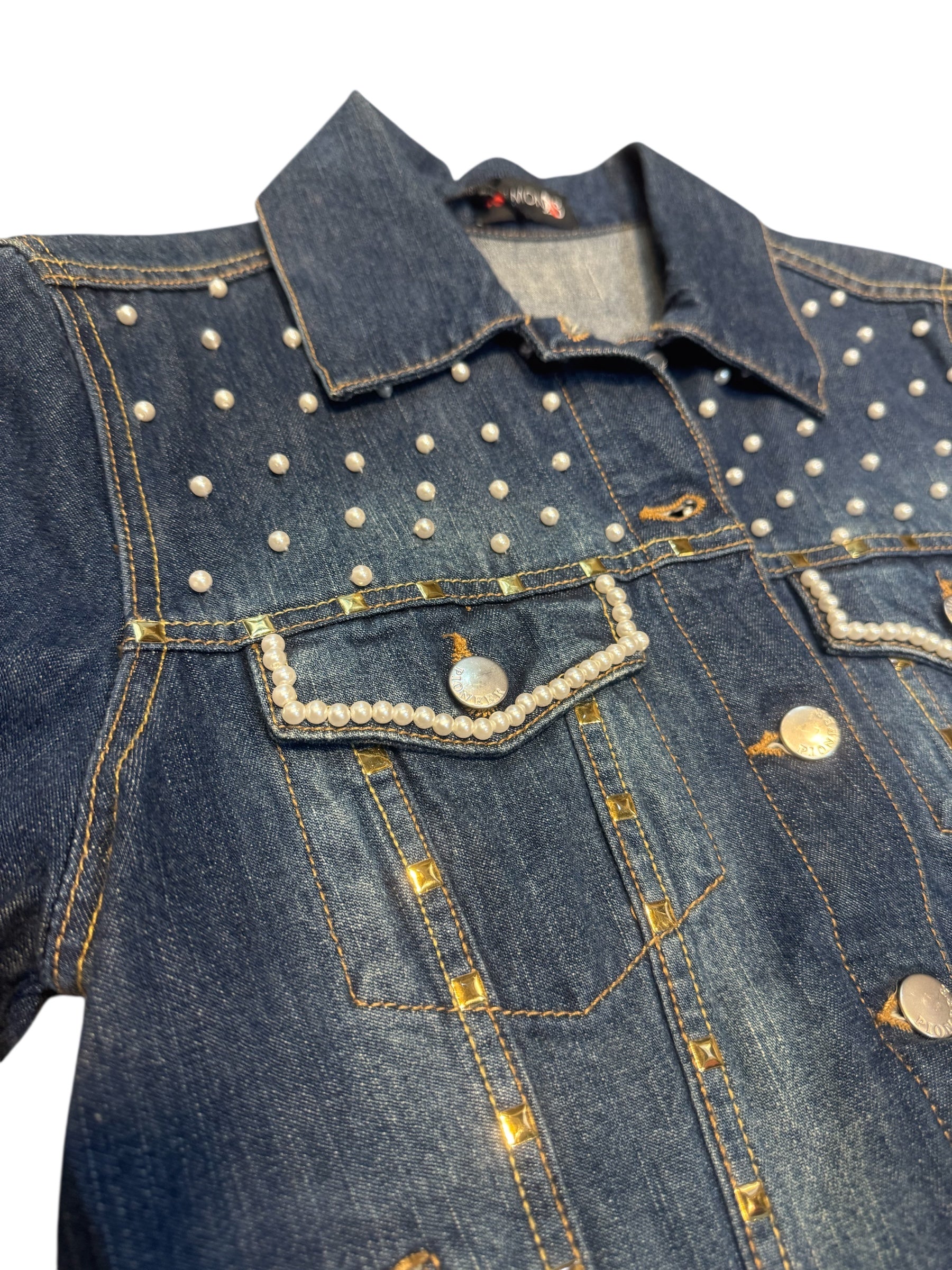 Chaqueta vaquera perlas y tachuelas