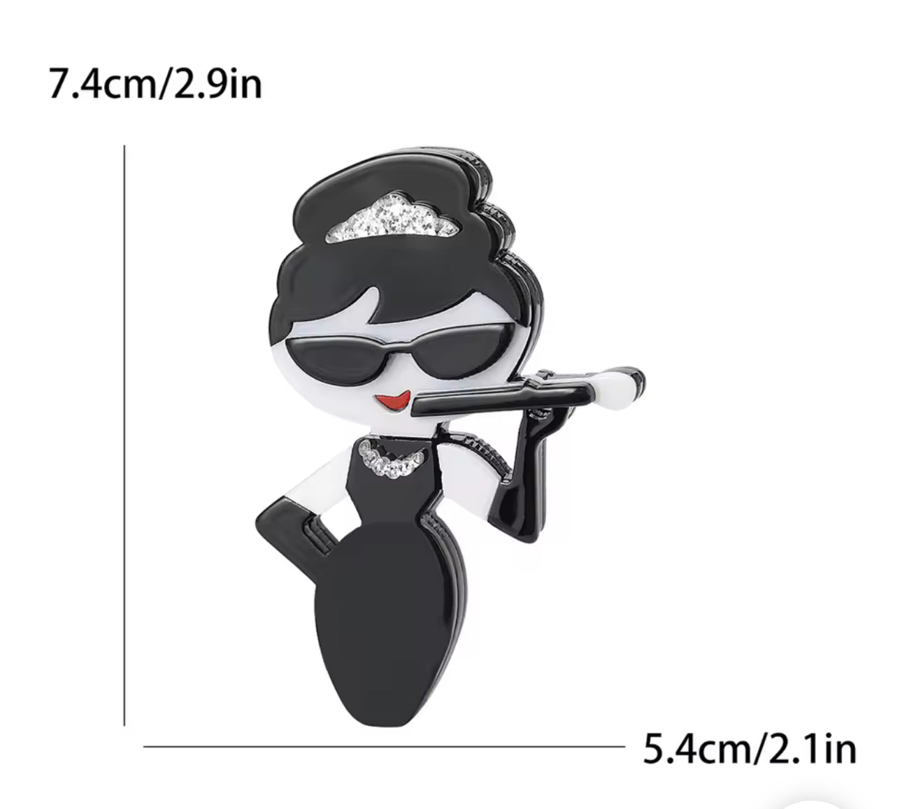 Broche acrílico Audrey Hepburn