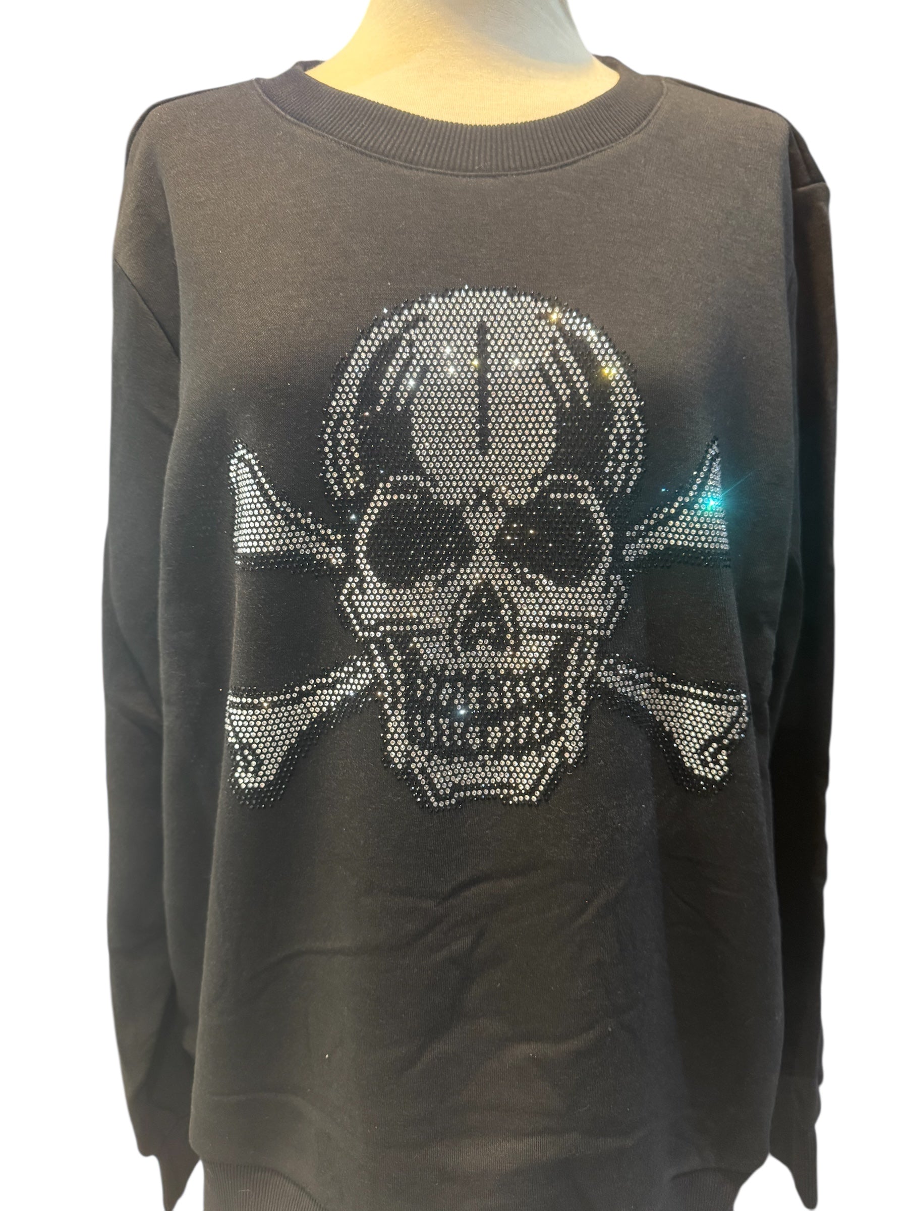 Sudadera Gran Calavera Strass