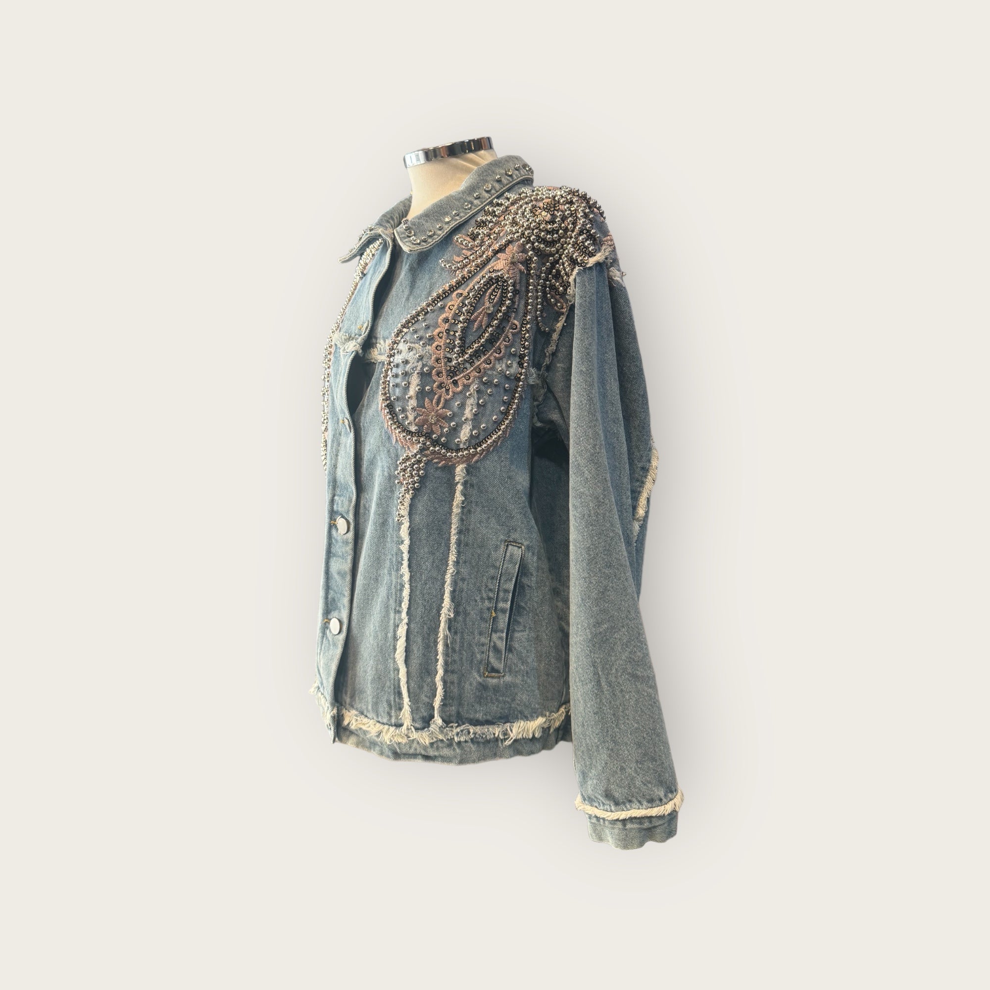 Chaqueta vaquera denim bordada