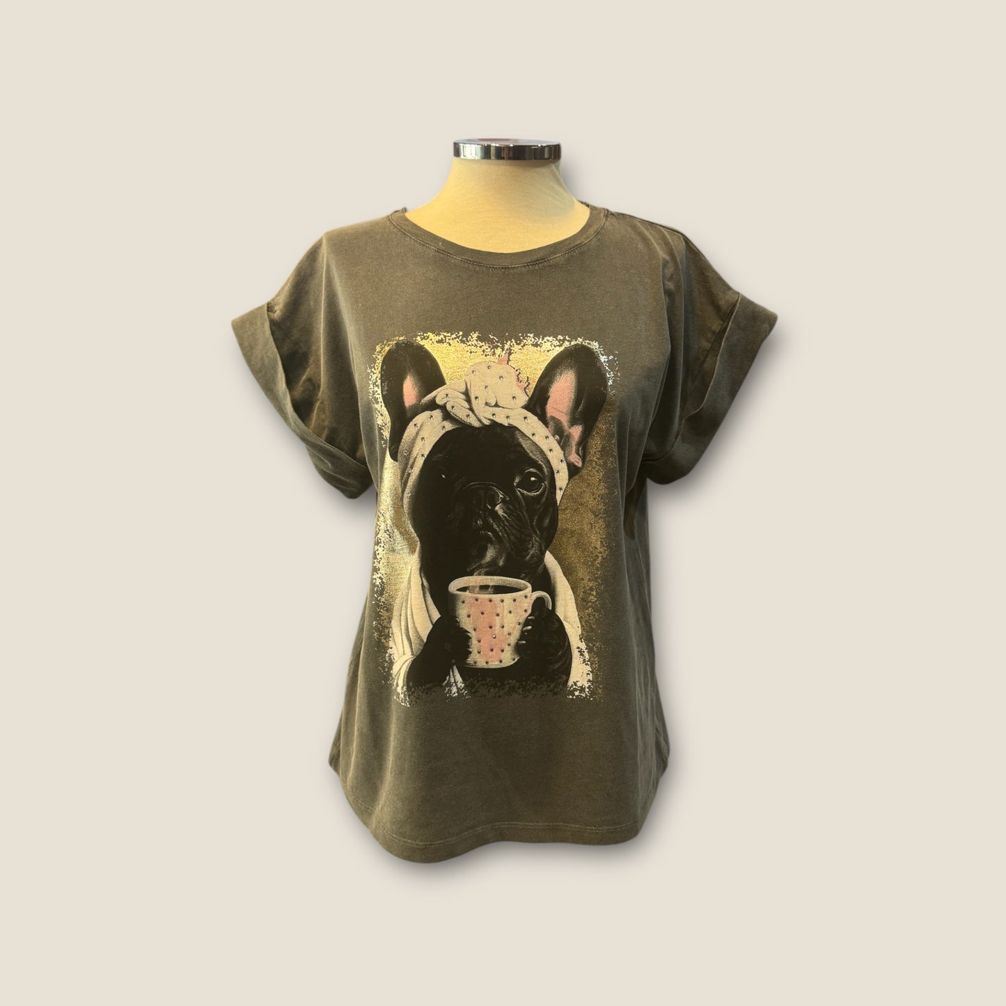 Camiseta gris lavado bull dog