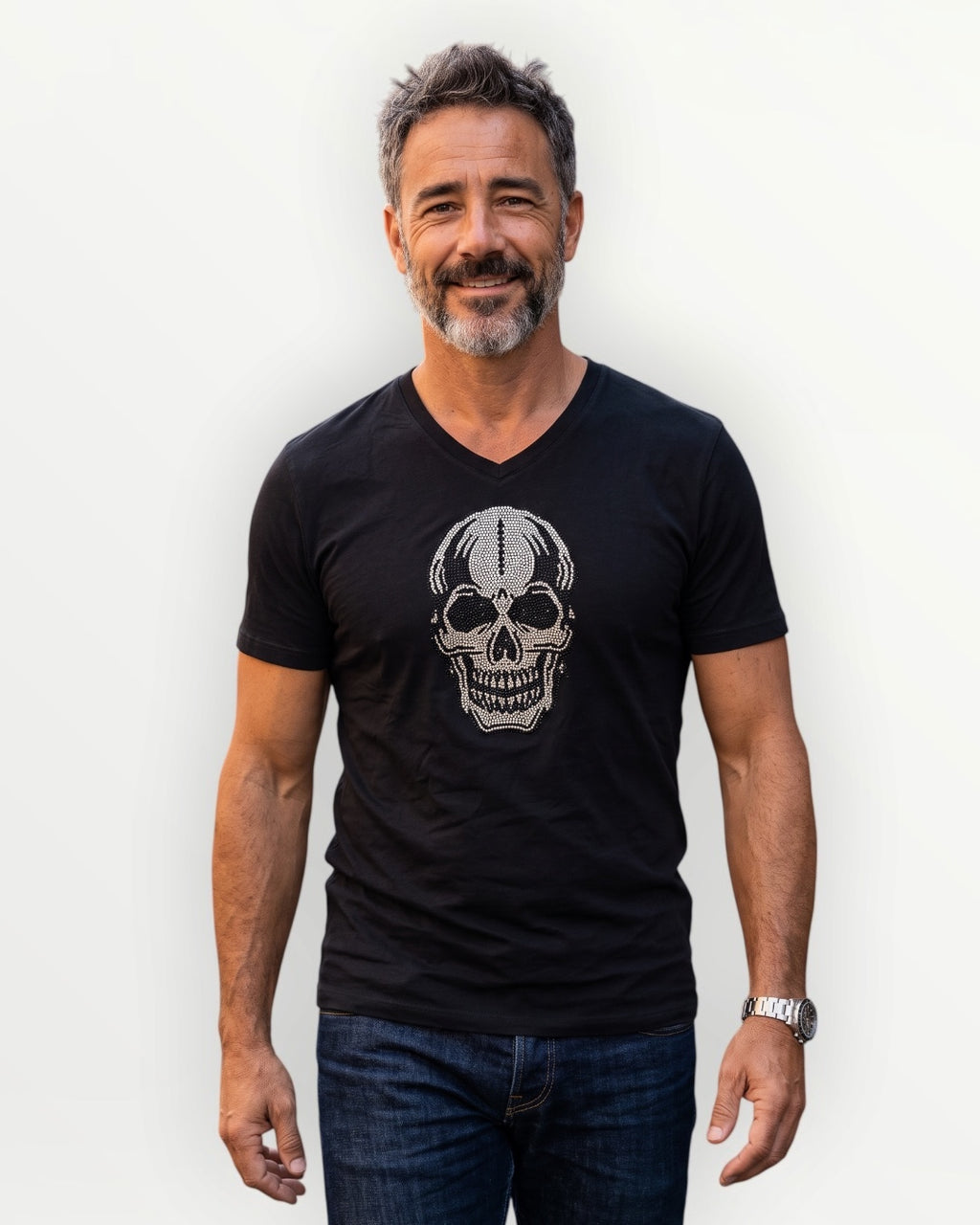 Camiseta hombre Calavera Strass