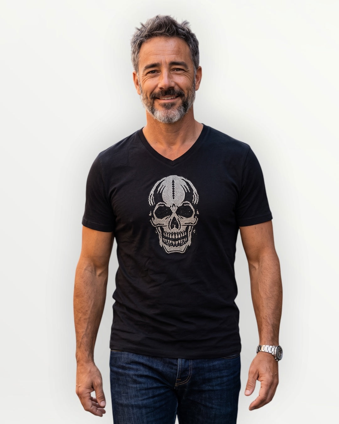 Camiseta hombre Calavera Strass