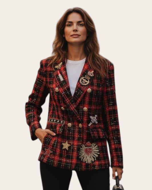 Blazer escocesa brillos