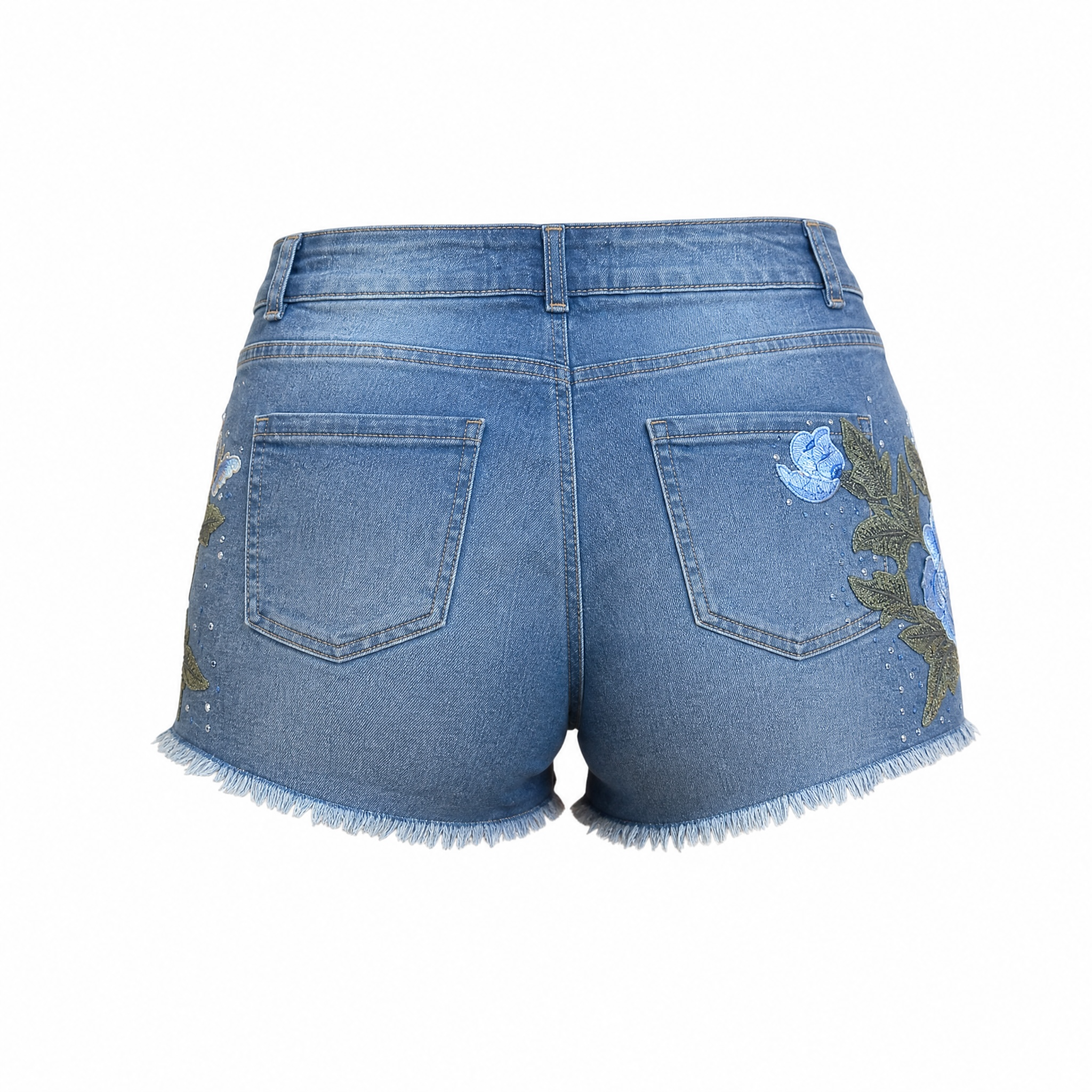 Pantalón corto flores y strass