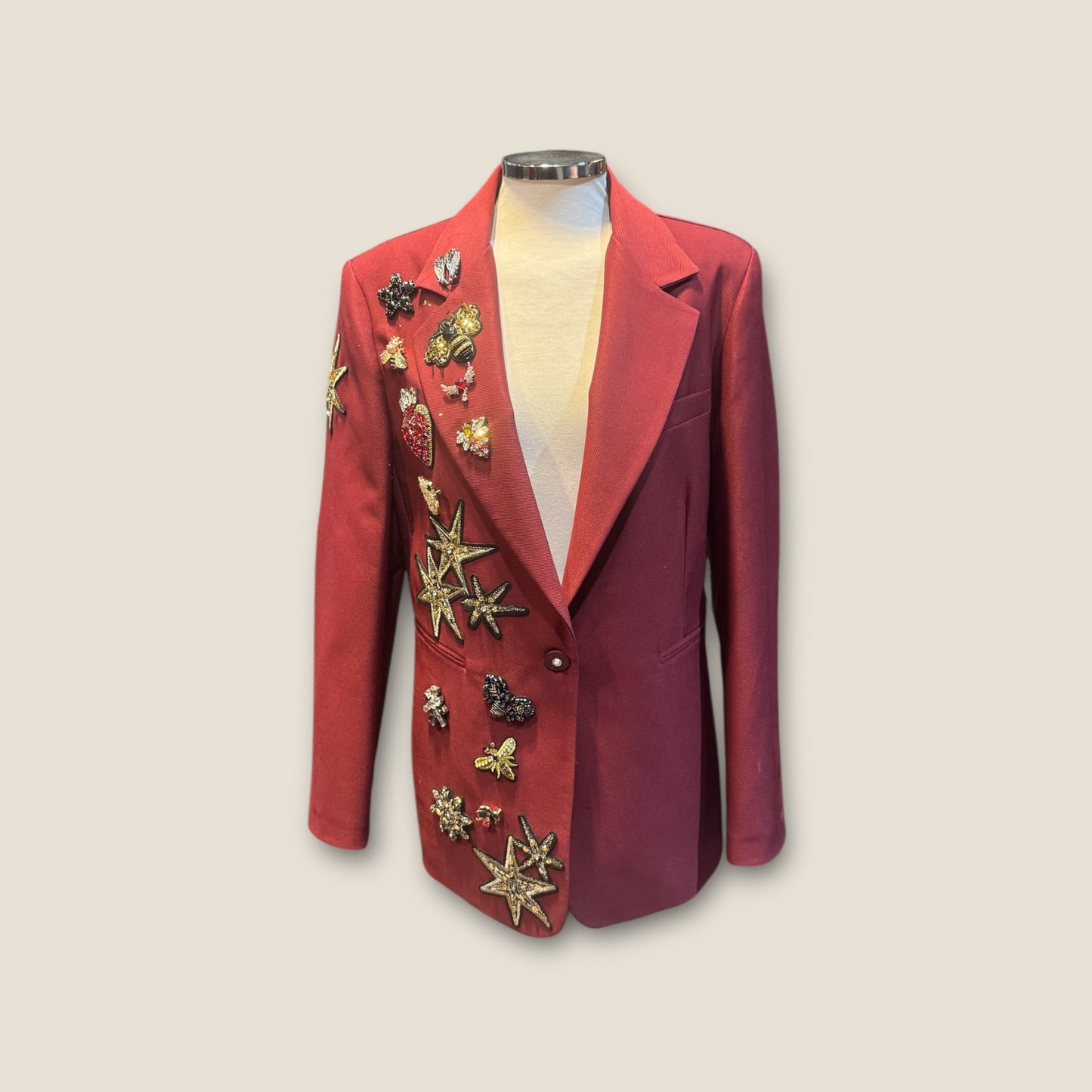 Blazer Granate con aplicaciones pedrería