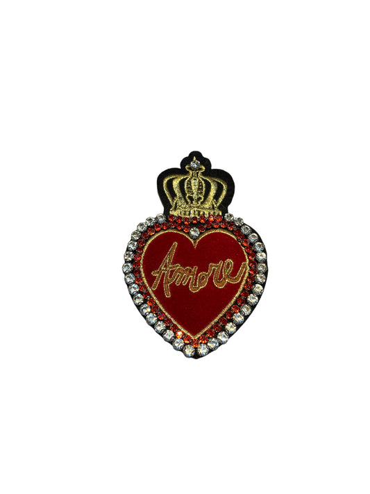 Parche corazón ribeteado pedrería