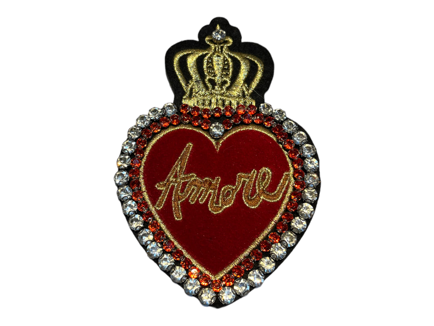 Parche corazón ribeteado pedrería