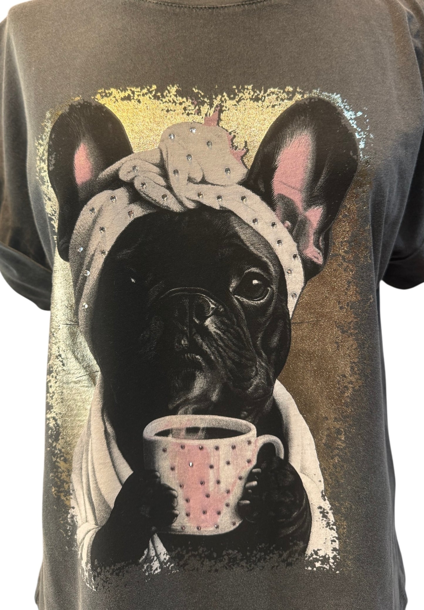 Camiseta gris lavado bull dog