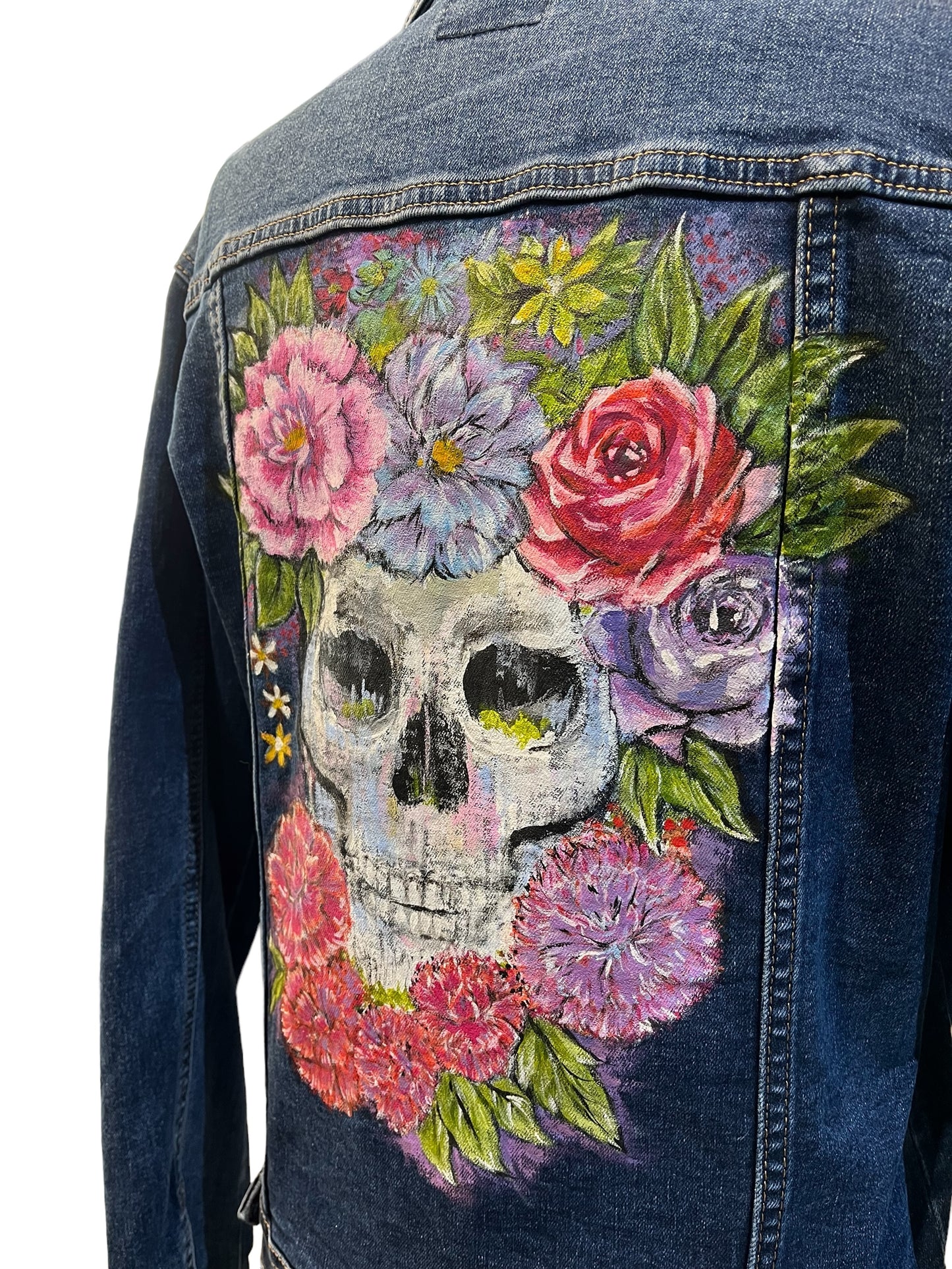 Chaqueta Vaquera Calavera Pintada artesanalmente