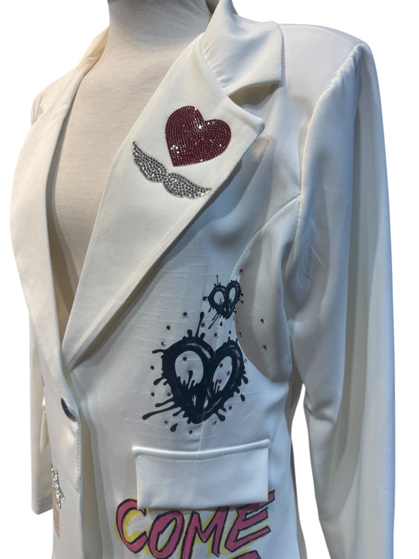 Blazer artística con aplicaciones strass