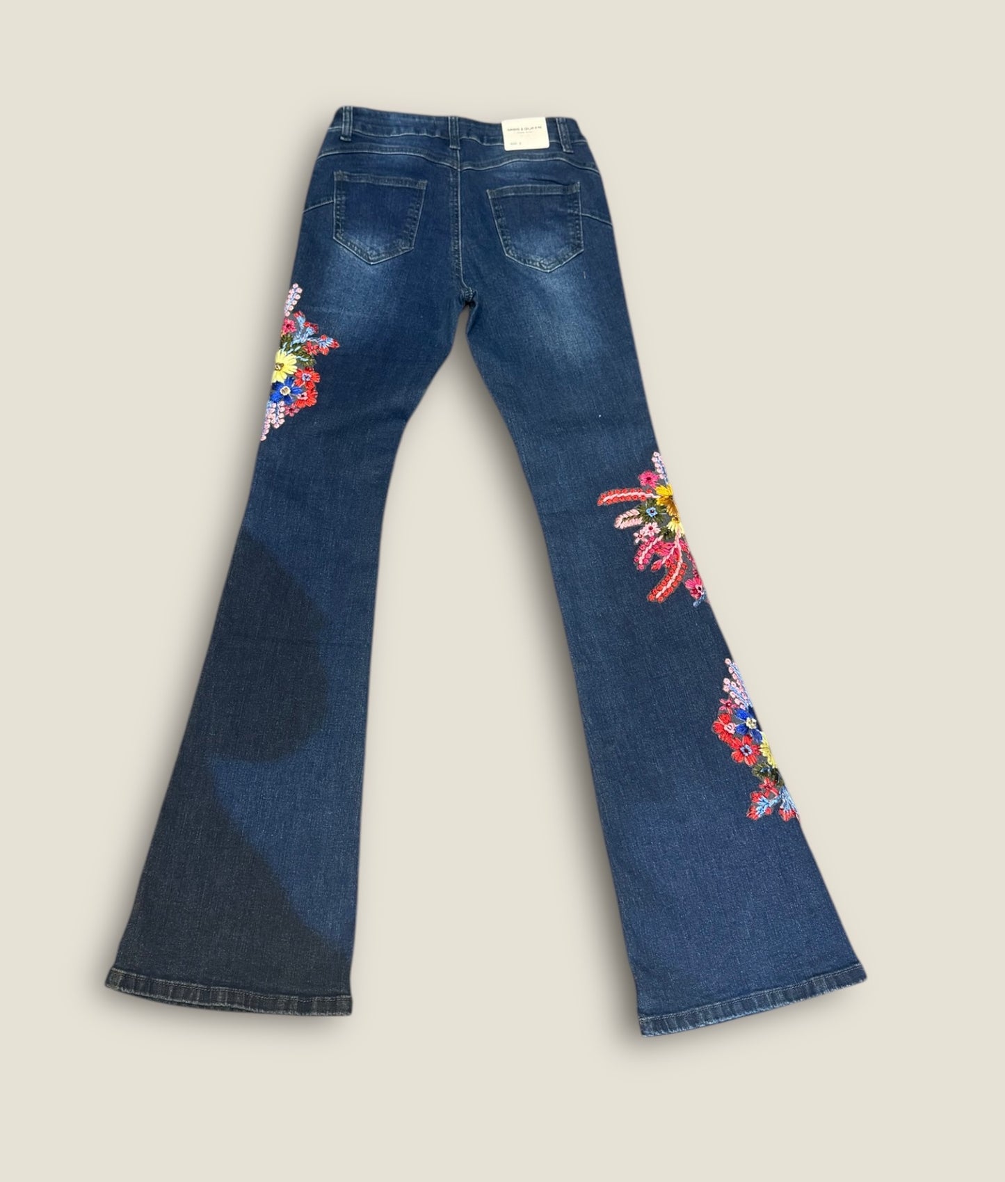 Pantalones flores y strass