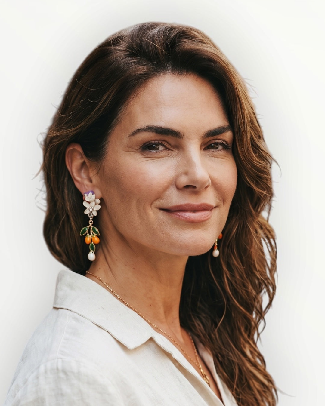 Pendientes y collar flores de naranjo