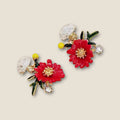 Pendientes esmalte flores