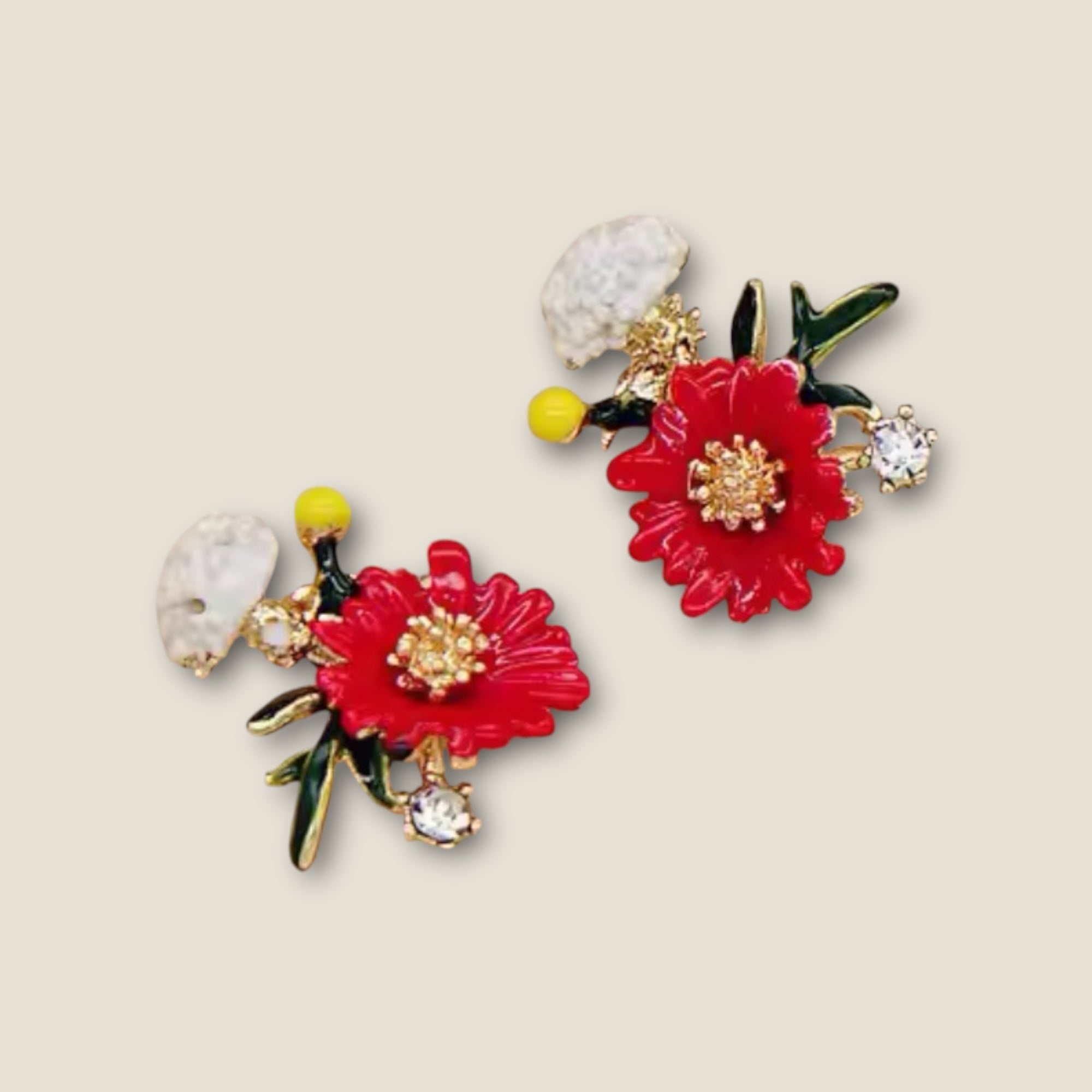 Pendientes esmalte flores