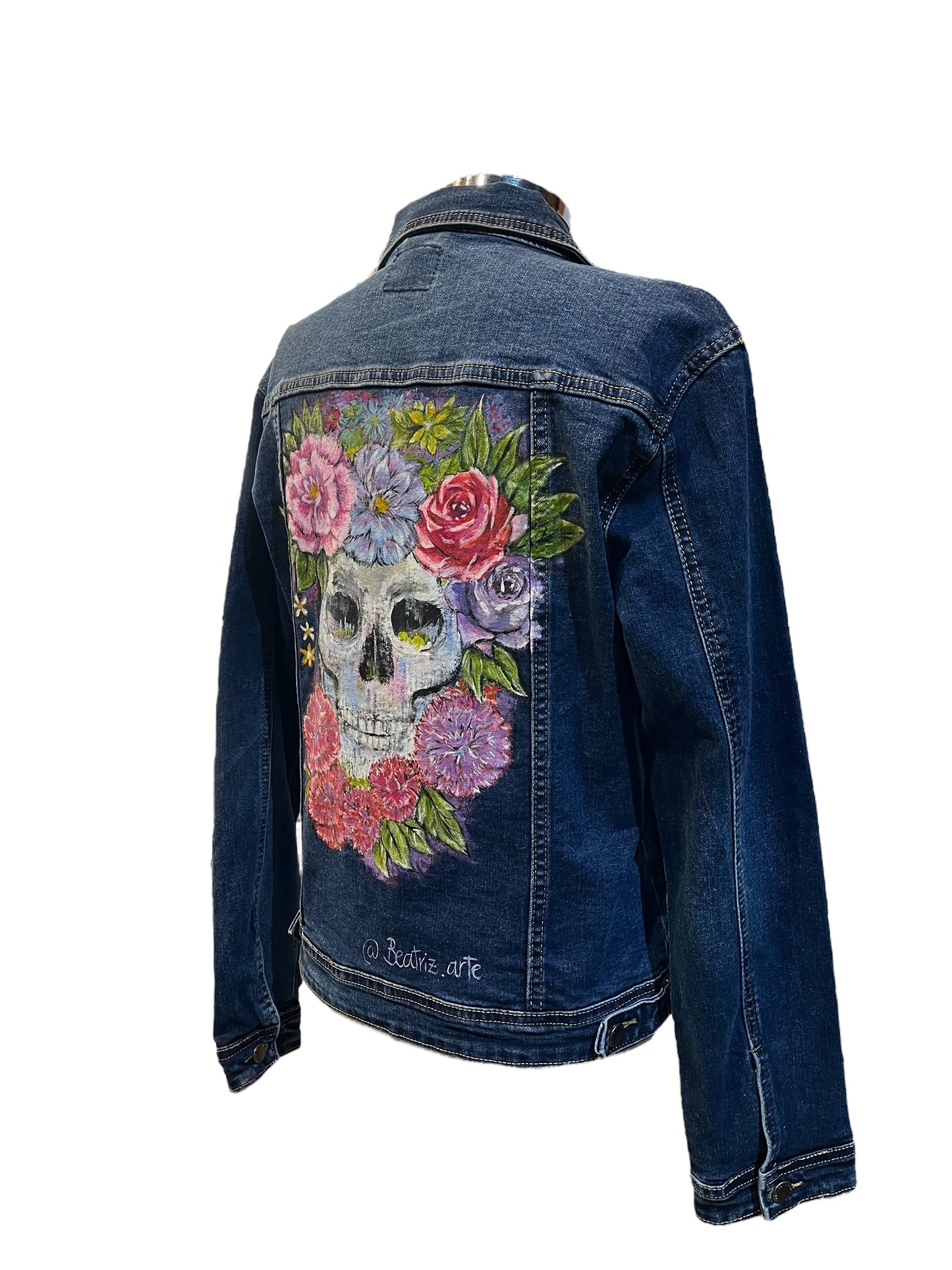 Chaqueta Vaquera Calavera Pintada artesanalmente
