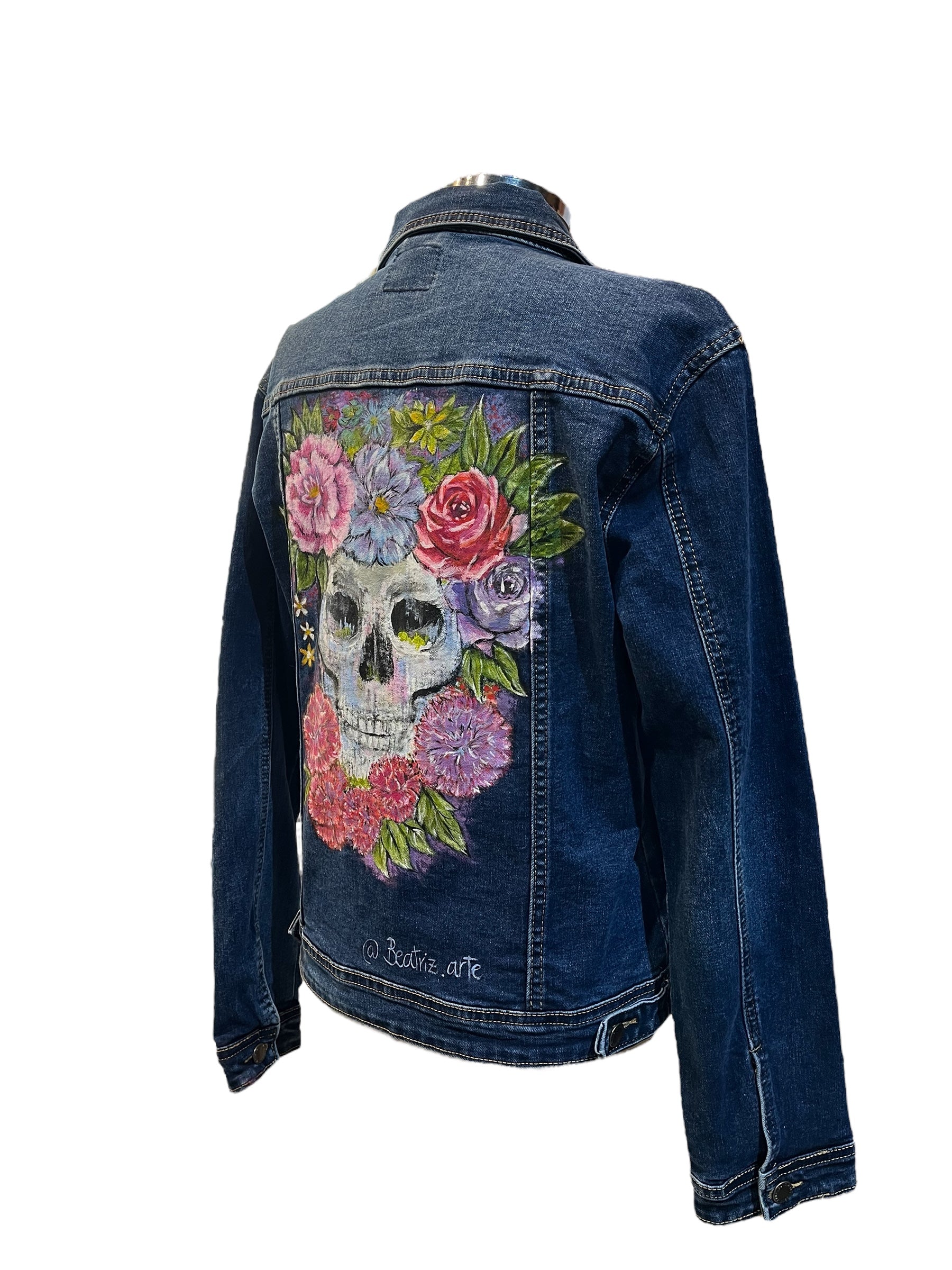 Chaqueta Vaquera Calavera Pintada artesanalmente