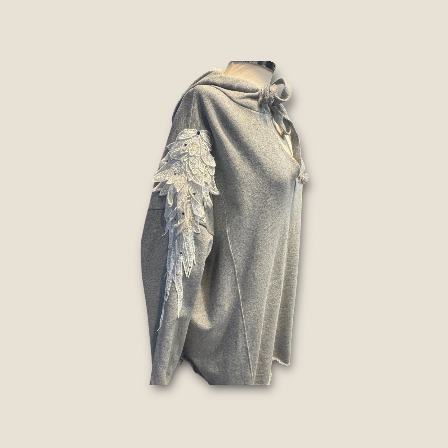 Sudadera oversize alas guipur