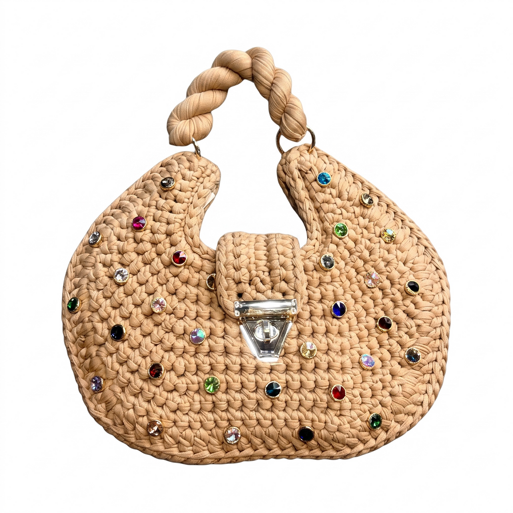 Bolso crochet con pedrería