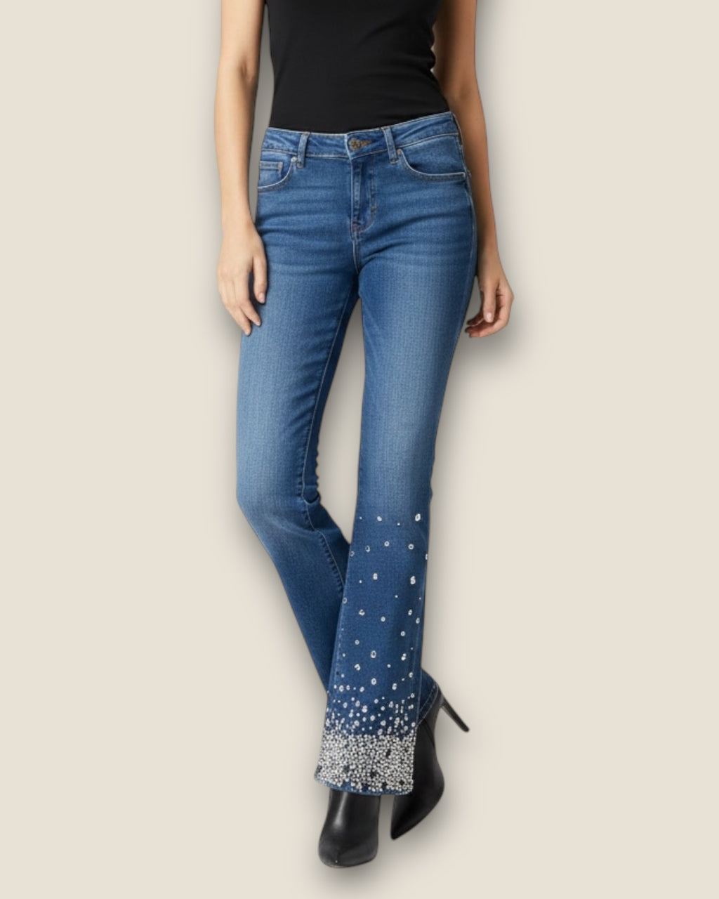Pantalón vaquero pedrería