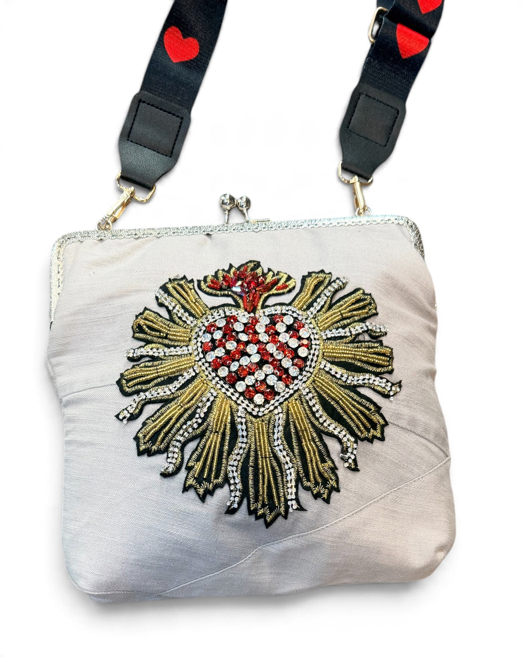 Bolso Vaquero Gris Corazón