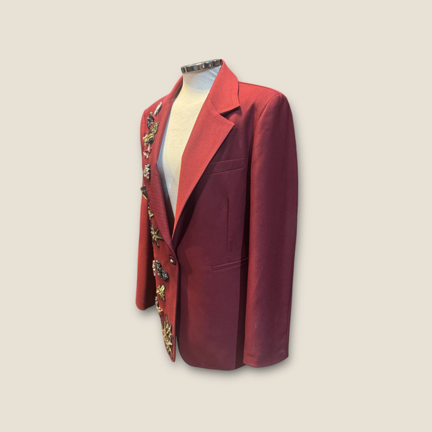 Blazer Granate con aplicaciones pedrería